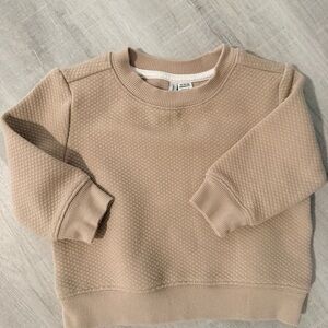 Janie & Jack Beige Textured Crewneck Sweater
